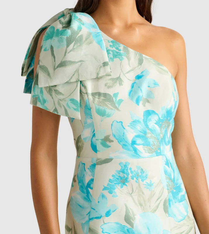 forever new  DARCY Printed One Shoulder Bow Mini Party Dress for Women | Best Price UAE